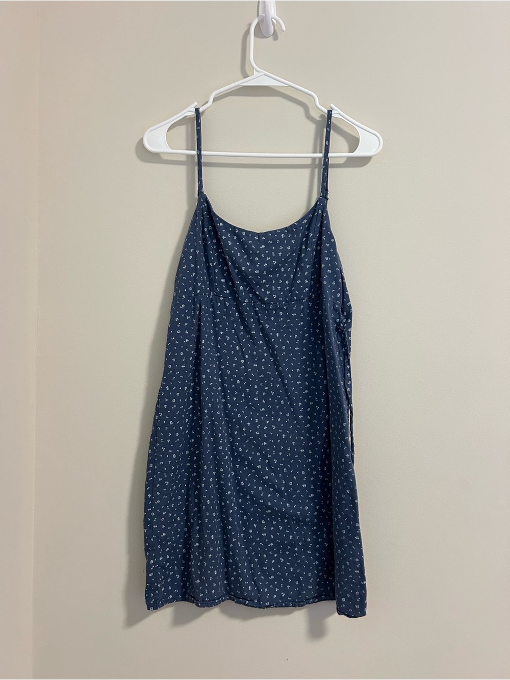 Brandy Melville Navy Blue Floral Mini Slip Dress